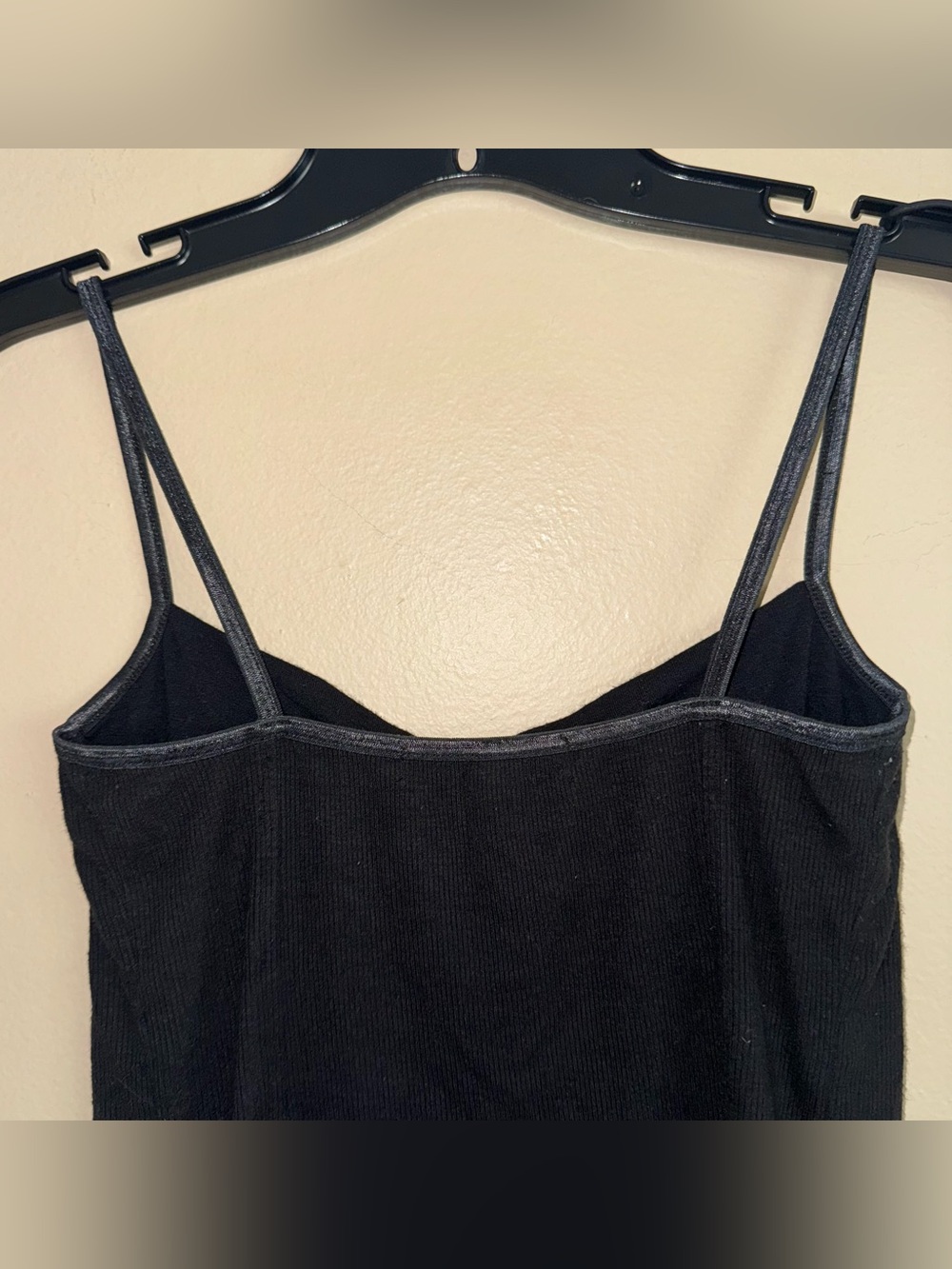 Black Slim Ribbed Tank Top with Contrast Trim - Women - Picture 7 of 11